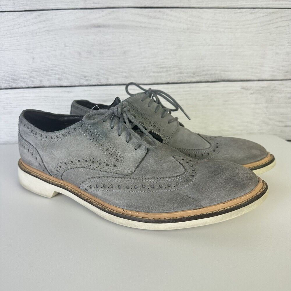 Cole Haan Briscoe Gray Suede Leather Casual Wingtip C12456 Mens Shoes 9.5 M